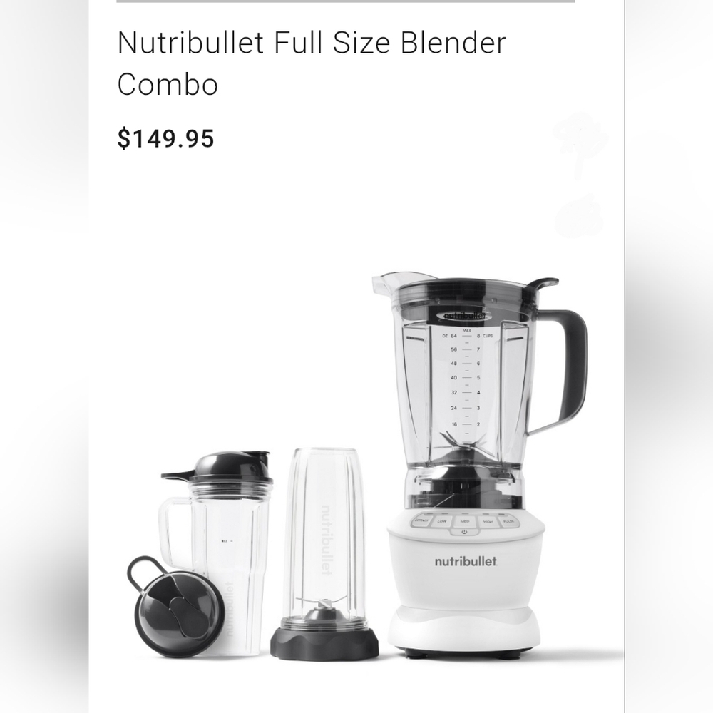 Nutribullet Combo Blender 1200W Matte White  NIB